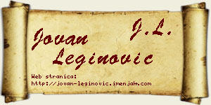 Jovan Leginović vizit kartica